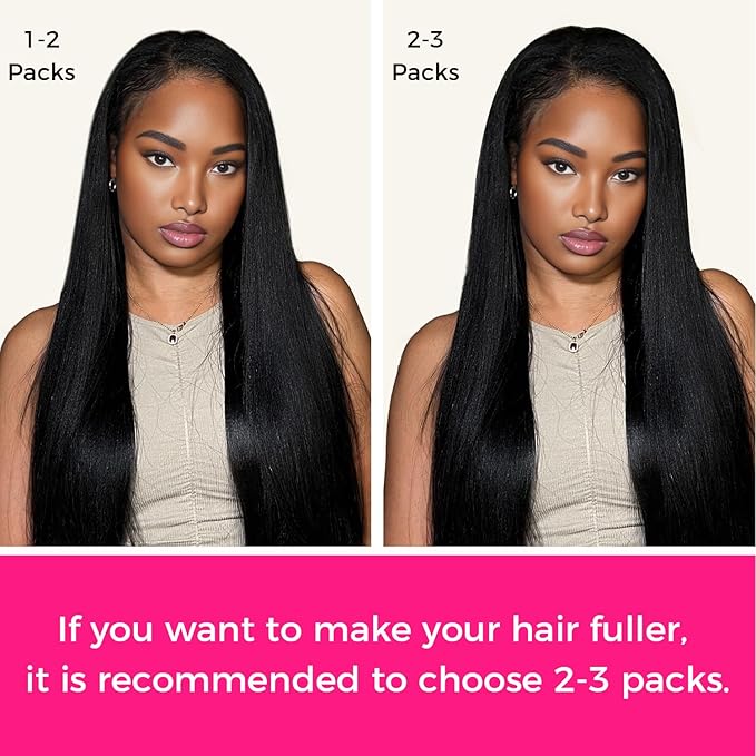 Lashey Seamless Clip in Hair Extensions Human Hair #1 Jet Black Light Yaki Straight Clip in Hair Extensions Real Human Hair 7pcs 110g 16 Inch PU Weft Natural Hair Extension for Women