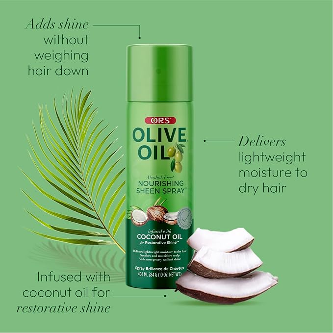ORS Olive Oil Nourishing Sheen Spray infused with Coconut Oil 10 ounces
