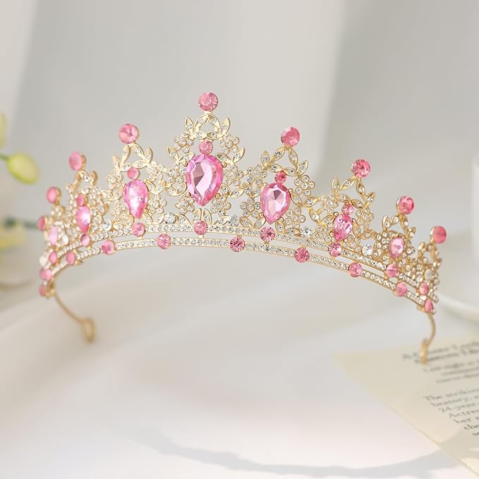 Princess Tiara and Crown for Women Wedding Tiaras for Bridal girls Tiaras and Crystal Crowns Rhinestone Headband Metal Hair Accessories for Costume Birthday Party Prom Gifts