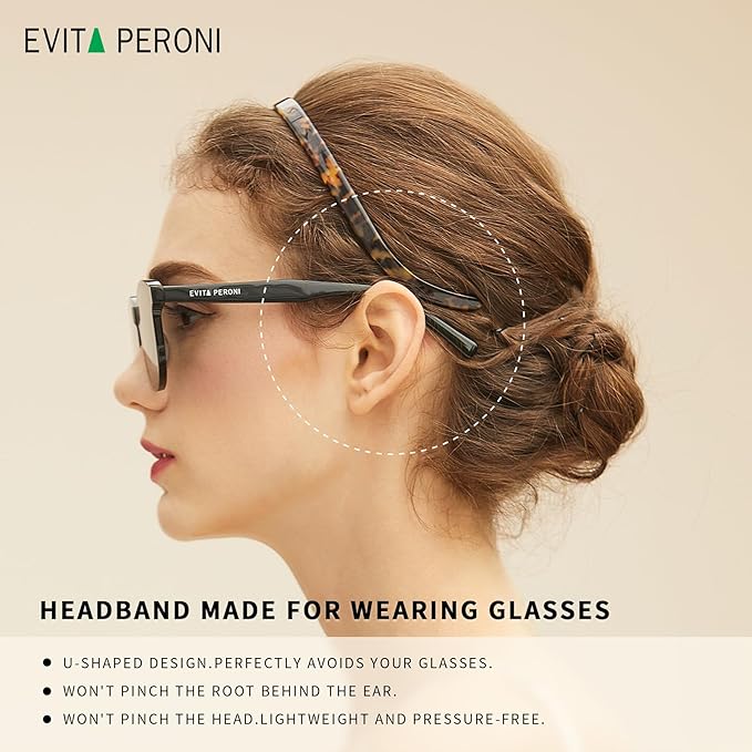 EVITA PERONI Hair Bands - No Pressure, No Headache, Comfortable Thin Non-Slip Headbands for Women's Hair and Fashion (2PCS)