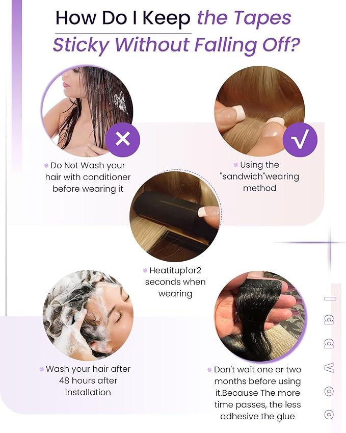 LaaVoo Black Tape in Extensions Long Human Hair Extensions Tape ins 28 Inch 65g 20pcs Tape on Hair Extension Real Human Jet Black Silky Straight