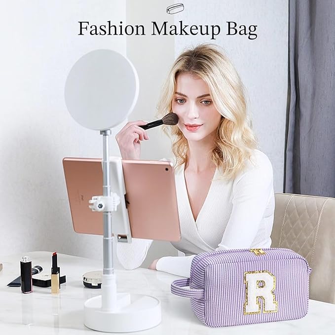 YOOLIFE Teen Girl Gifts - Birthday Gifts for 4 5 6 7 8 9 10 11 12 13 14 15 16 Year Old Girl Gifts, Gifts for Women Teen Girls Kids Sister Her, Valentines Day Gifts for Kids, Initial Girls Makeup Bag A