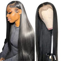 34 Inch13x6 Straight Lace Front Wigs Human Hair HD Transparent Lace Frontal Human Hair Wigs for Women Glueless Wigs Human Hair Pre Plucked Natural Color