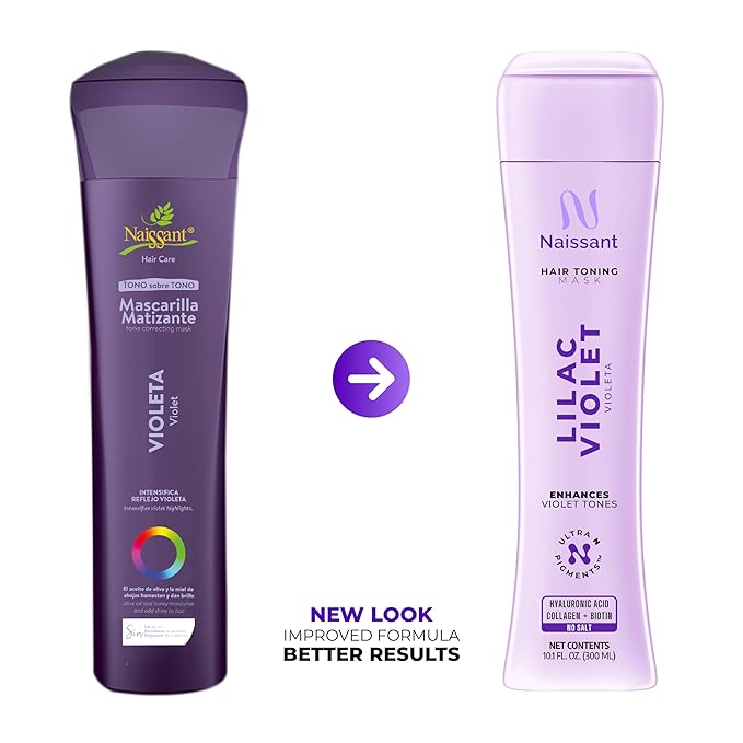 naissant Lilac Violet Hair Toning Mask | Ultra High-Purity Pigments | Color Depositing Violet Tone | Hyaluronic Acid, Collagen & Biotin | Paraben, Ammonia & Sulfate Free | 10.1 Fl. Oz