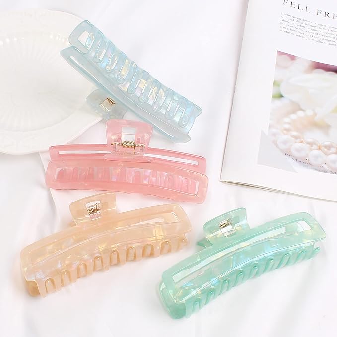 Jayongnee Nonslip French Large Hair Clips for Women Girls, Strong Hold Hair Jaw Clamps for Thin/Medium Thick Hair