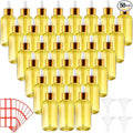 Dandat 50 Pack 4 oz Glass Dropper Bottles Leakproof 120 ml Glass Tincture Bottles with Eye Droppers, 4 Funnels, 54 Labels for Essential Oil Perfumes Hair Oil(Yellow)