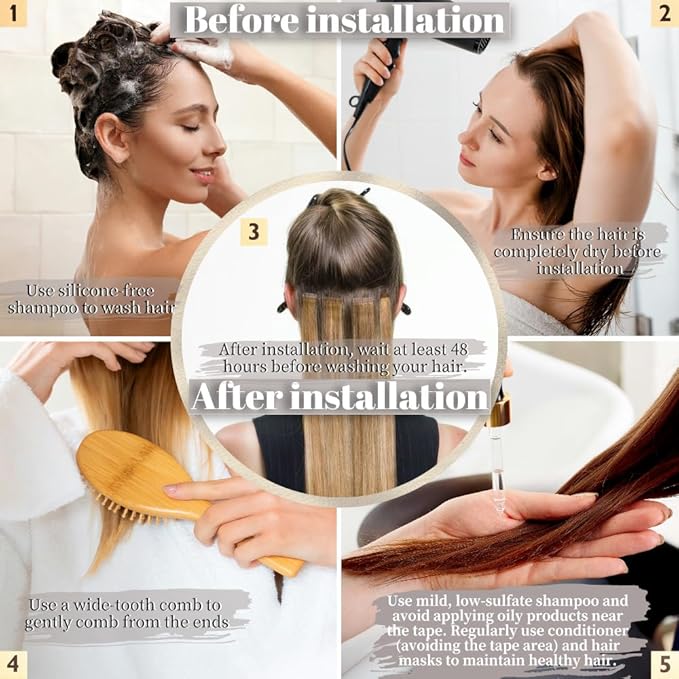 Tape in Hair Extensions Real Human Hair Platinum Blonde 20pcs Seamless Invisible Straight Hair Extensions (60#,18 Inch)