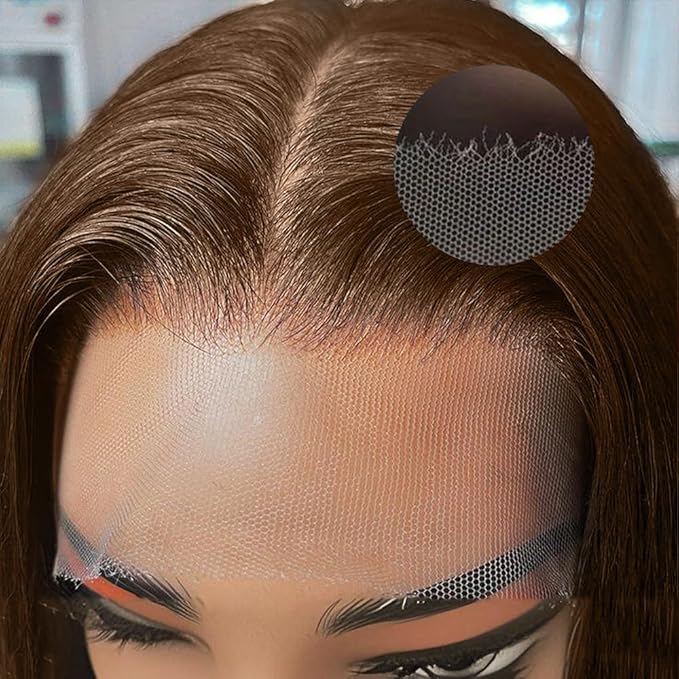 250 Density 13x6 SKINLIKE Real HD Lace Wigs 15A Chocolate Brown Lace Frontal wigs Human Hair Invisible 0.1mm Ultra-thin Frayed Ends Full Cuticle Aligned Virgin Hair Tiny Knots (32 Inch,Chocolate Wig)