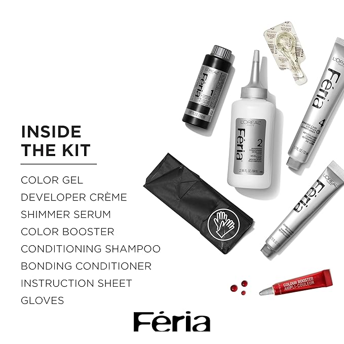 L'Oreal Paris Feria Multi-Faceted Shimmering Permanent Hair Color, R48 Red Velvet (Intense Deep Auburn), Pack of 1 Hair Dye Kit