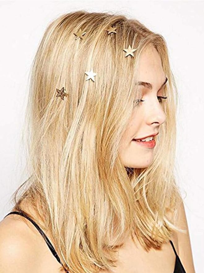Unicra Gold Hair Pins Star Hair Clips Bridal Hair Piece Wedding Hair Accessories for Women and Girls Pack of 5 (Gold)