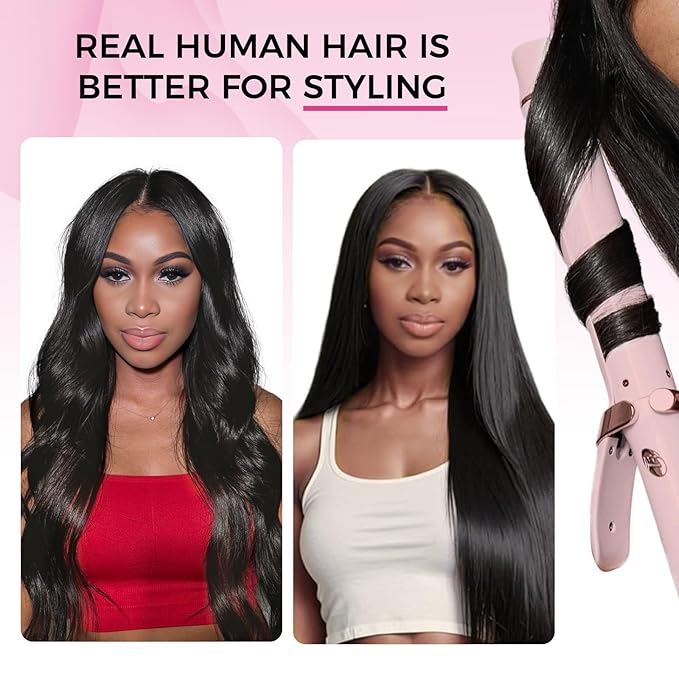 Lashey Seamless Clip in Hair Extensions Human Hair 130g 7pcs Body Wave Thick Remy Human Hair Extensions 24 Inch Natural Black Clip ins with Full End