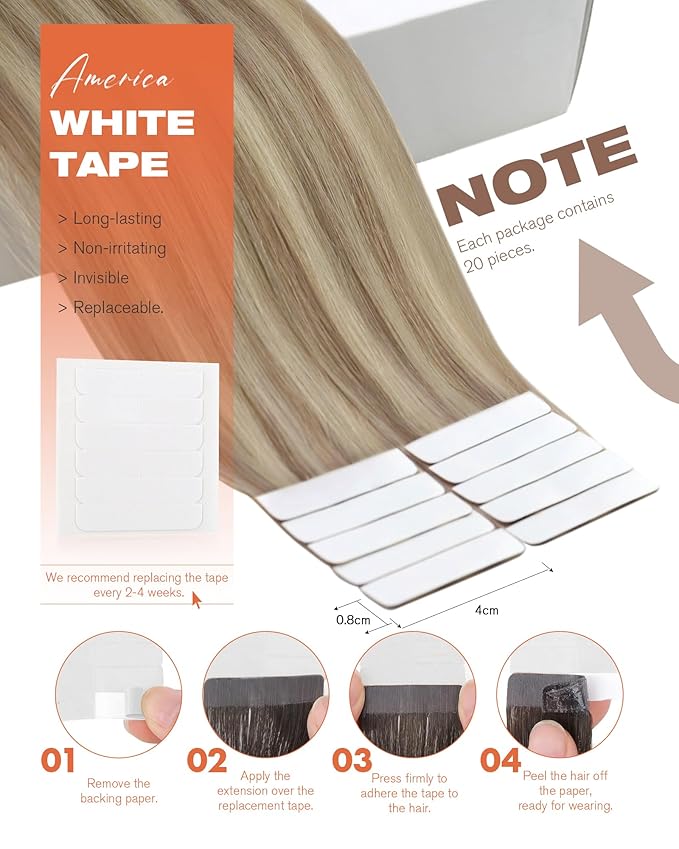 Sunny Hair Tape in Hair Extensions Human Hair, Blonde Hair Extensions Tape in Highlight Blonde Human Hair Tape in Extensions 24 inch 50G