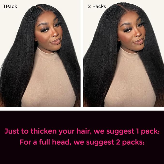 Lashey Clip in Hair Extensions, Kinky Straight 16 Inch 7pcs 120g #1B Natural Black Remy Human Hair Extensions Natural Thick Clip in Hair Extensions for Black Women