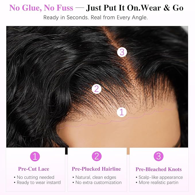 7x6 Burmese Curly Glueless Wigs Human Hair Pre Plucked Pre Cut 250% Density Drawstring Wig for Black Women 7x6 HD Lace Front Wigs Human Hair Glueless Wear and Go Nautural Color 32 Inch