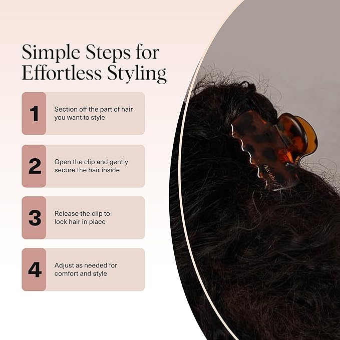 Kitsch Medium Claw Clips for Women - Strong Hold & Stylish Glossy Puffy Design Hair Accessories | Half-Up or Full Updos | Ideal Gifts for Women - 2pc Set, Black & Tort