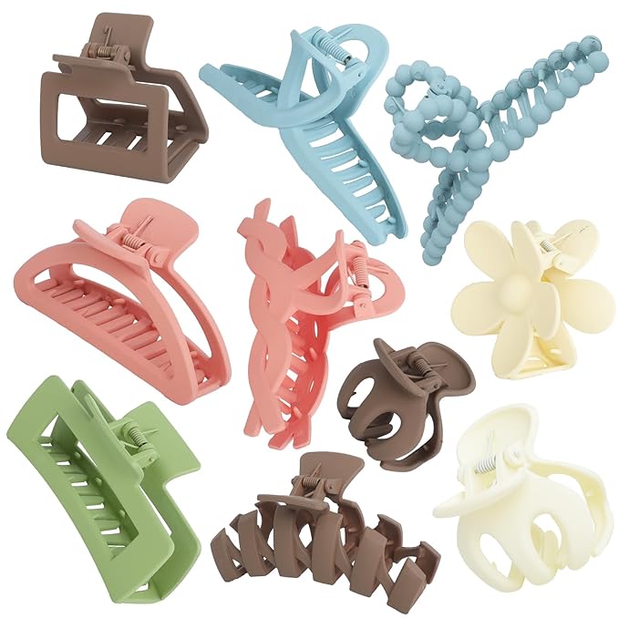 10PCS Non-Slip Hair Clips Jaw Clips for Thick Hair Clamp Flower Non-Slip Hair Accessories with Multi-Styles for Women Girls