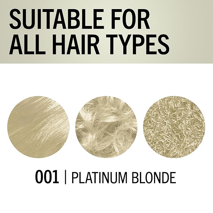Schwarzkopf Keratin Blonde Hair Dye, 001 High Lift Platinum Blonde, Professional Quality Permanent Hair Color, Bond Enforcing System, Pre-Color Serum & Purple Conditioner Included