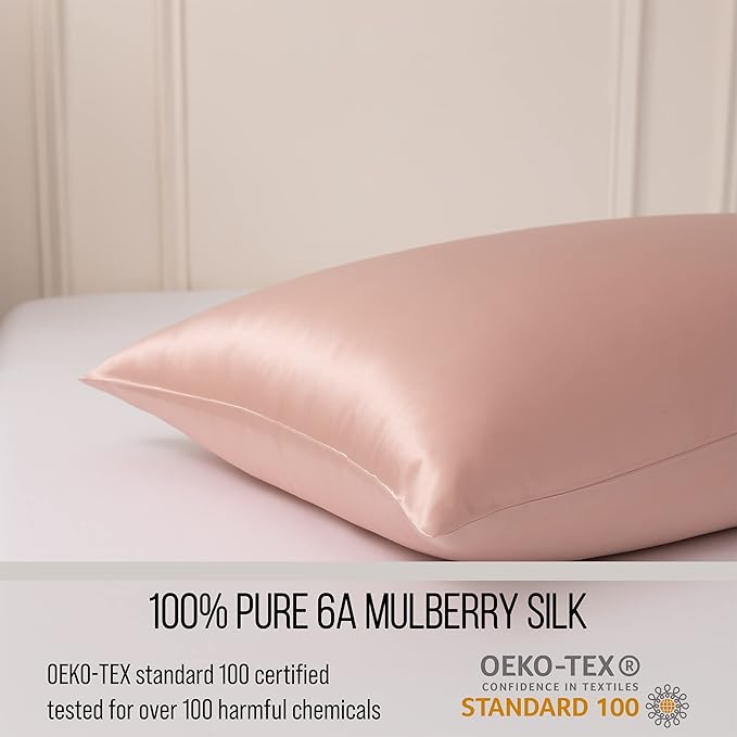 Bella Coterie Luxury Silk Pillowcase for Hair and Skin | 30 Momme | 100% Pure 6A Mulberry Silk | Super Soft | Perfectly Plush [King, Dusty Rose]