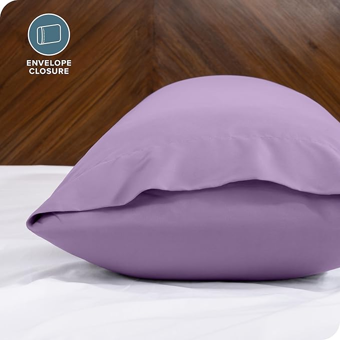 Bare Home Microfiber Body Pillow Cover - Ultra Soft & Cooling - Double Brushed - Envelope Closure - Easy Care (20''x54'' Body Pillow Cover, Lavender)