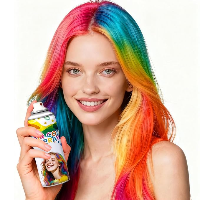 Washable Temporary Hair Color Spray Silvery - Instant 1-Day Use Hair Color Wax Kit with FREE Applicator Gloves & Cap for Adults & Kids, Easy Wash Out for Halloween, Cosplay, Carnival, Sports (120 ML)