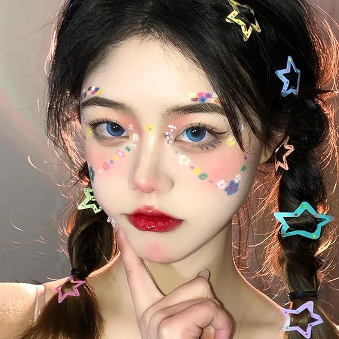 Star Hair Clips Multiple Colors Snap Hair Barrettes Non Slip Star Hair Accessories Metal Hair Clips for Girls Women -15 PCS 1.18"