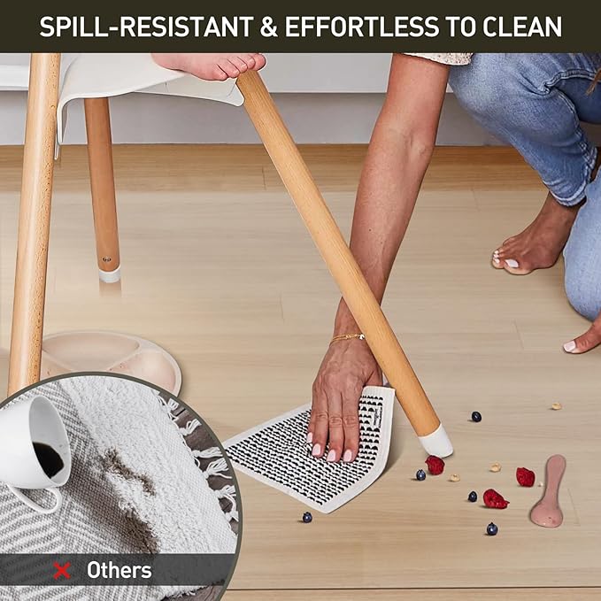 Area Floor Mat for Home, 5'×7' Large Transparent No Slip Waterproof Vinyl Area Rug, Spill Resistant Hard Floor Protector Cover for Kitchen, Easy Clean Splat Mat for Under High Chair