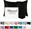 Black Silk Pillowcase with Natural Dye Made in USA, Oeko-TEX Certified Real 22 Momme King Silk Pillow Cases with Zipper for Beauty Sleep, Anti Aging, 1 Pack 20"x36" (King, Black)
