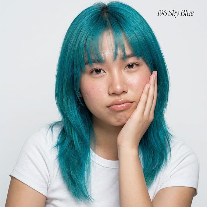 Adore Semi Permanent Hair Color (196 Sky Blue) | Vegan & Cruelty-Free Blue Hair Dye | No Ammonia, No Peroxide, No Alcohol | 4 Fl Oz Each (Pack of 2)