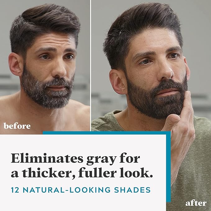 Just For Men Mustache & Beard, Beard Dye for Men with Brush, With Keratin Biotin Aloe and Coconut Oil for Healthy Facial Hair - Light Red Brown, M-27, Pack of 1 (Packaging May Vary)