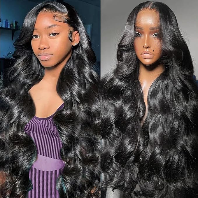 13x5 Body Wave Lace Front Wigs Human Hair Pre Plucked 180% Density HD Transparent Lace Frontal Wigs for Women Bleached Knots Glueless Wigs Human Hair with Baby Hair 26inch