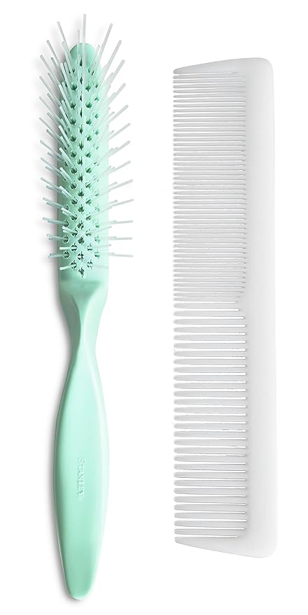 Stanley Home Products Essentials Style Glider Hairbrush & Comb Set - For All Hair Types - Wet or Dry Hair