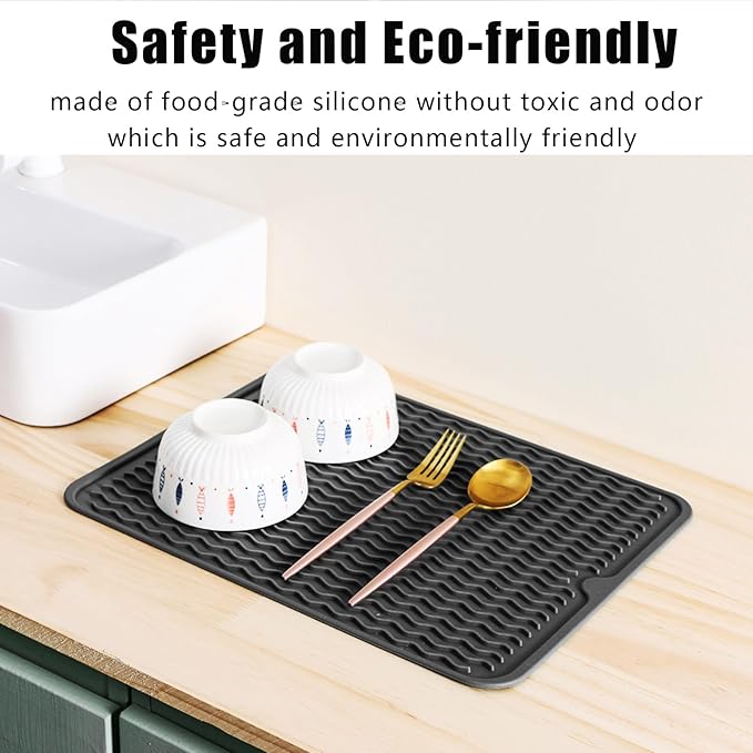 Heat Mat for Curling Iron, Oversize Silicone Resistant Mat for Hair Tools, Hot Pad for Hair Straightener, Flat Irons and Hot Hair Styling Tools Home Kitchen Travel Gym Salon Grey (15.7" x 11.8")