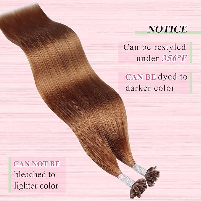 YoungSee U Tip Hair Extensions Human Hair Copper Utip Hair Extensions for Long Hair Copper 22In 50s/50G