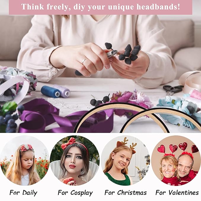 Wecoe Black Narrow Satin Headbands, 10pcs Non Slip Fashion Hair Bands for Women' Hair - Holiday & DIY Accessories