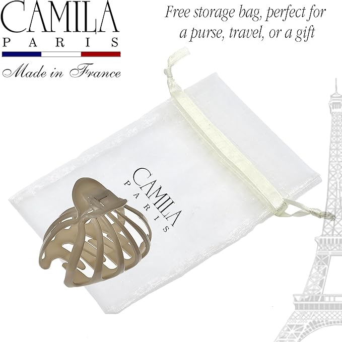Camila Paris CP3537 French Octopus Hair Clip, Large Hair Clips for Thick Hair, Big Hair Claw Clip for Long Hair, Durable Girls Hair Clips for Women for Wavy Hair, Strong No-Slip Grip. Made in France