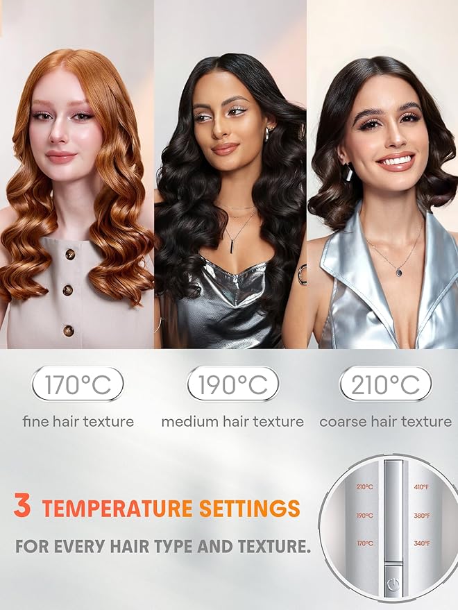 SHEGLAM Curling Iron Automatic Gift for Woman (Gold, 1 inch)