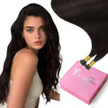 YoungSee Nano Extensions Human Hair Dark Brown Nano Ring Hair Extensions Human Hair Brown Nano-tips Hair Extension 20 Inch Nano-Link Hair Extension 1g/s 50s 50g for Wedding