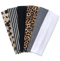 TERSE Cheetah Headbands for Women Short Hair Non Slip Elastic Sweat Hairbands Leopard Print Soft Fabric Hair Bands