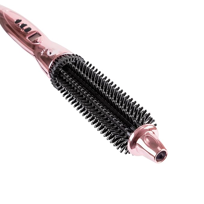 CALISTA Perfecter Pro Heated Round Brush | Lift, Volumize, and Style with No Heat Damage for Healthier-Looking Hair | 4 Sizes for Most Hair Types | Dual Voltage & Adjustable Temp (0.5, Rose Gold)