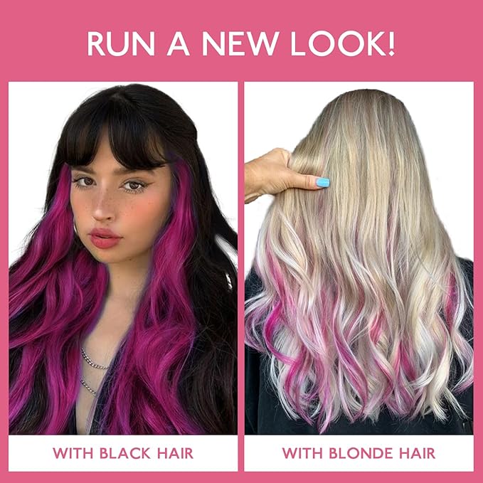 WENNALIFE Violet Clip in Hair Extensions Real Human Hair 35g 6pcs 16 Inch Colored Hair Extensions for Kids Women Colorful Hair Pieces Pop-up Style Straight Extensiones De Cabello Humano Con Clip