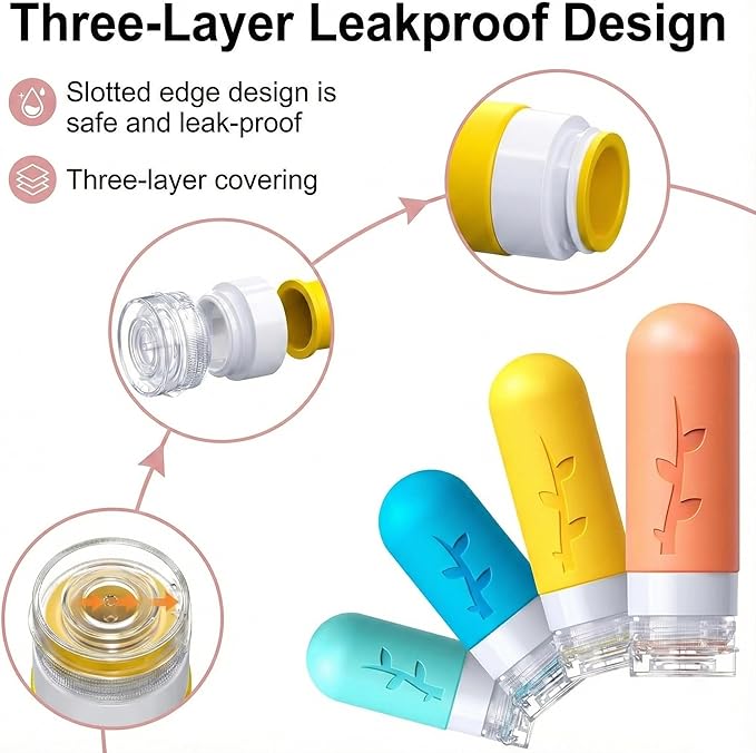 16 Pack Travel Bottles Set - TSA Approved Leak Proof Silicone Squeezable Containers for Toiletries, Conditioner, Shampoo, Lotion & Body Wash Accessories (White)