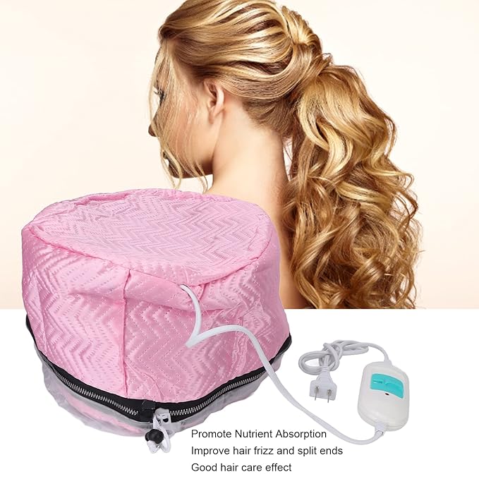 Hair Care Hat,Hair SPA,Electric Hair Thermal,Nourishing Care Hat,Hair Thermal Treatment, Temperature Adjustable Deep Conditioning Electric Heat