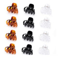 Cobahom 12 Pack Small Hair Claw Clips 1.2 Inch Plastic Hair Clips for Thin Hair No-Slip Mini Hair Clips Hair Styling Accessories for Women and Girls, Black, Brown and White