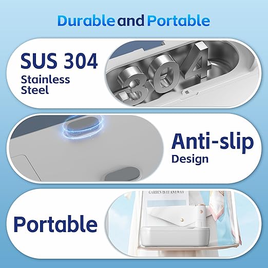 Ultrasonic Jewelry Cleaner, 48KHz Ultrasonic Cleaner Machine with Digital Timer, Dual Cleaning Modes, 304 Stainless Steel Tank for Jewelry, Eyeglasses, Rings, Retainers, Dentures