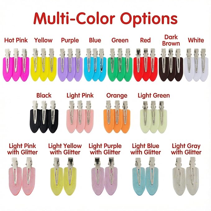 No Crease Hair Clips Makeup Pin Curl Clip Bulk 40Pcs Multicolor No Bend Dent Bang Creaseless Hair Clips for Makeup Application Bangs Hairpin Setting Pins Clip for Women Styling (Translucent Clear)