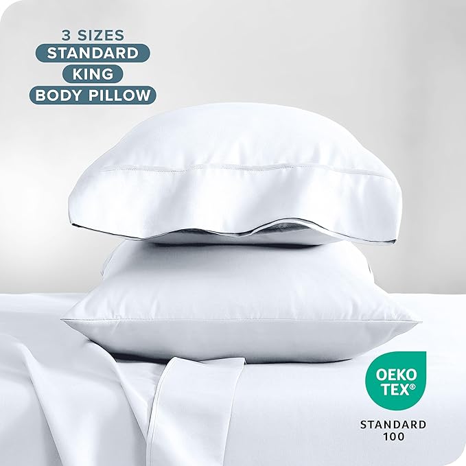Bare Home Microfiber Pillow Cases - King Size Set of 2 - Cooling Pillowcases - Double Brushed - White Pillowcases 2 Pack - Easy Care (King Pillowcase Set of 2, White)