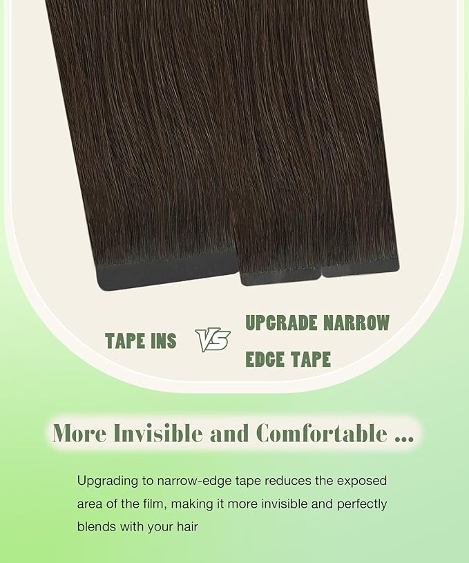 SURNEL 18 inch Tape in Hair Extensions Balayage 2 Dark Brown Fading to 6 and 18 Ash Blonde Tape in Human Hair Extensions 20 pcs 50g(#2/6/18-18)