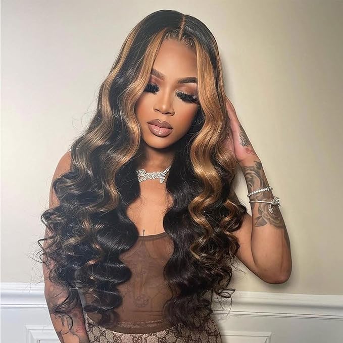 P1B/30 Body Wave Bundles Human Hair Highlight Brown Color Body Wave Bundle 100% Real Human Hair And True To Length 20 22 24 Inch 3 Pcs/Pack