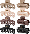 Hair Claw Clips for Women Matte Non-Slip 8-Pack | 4.3 inch & 3.5 inch Hair Clips | Strong Hold for Thick/Thin Hair & Curly Hair | Neutral Colors, All-Day Secure Grip