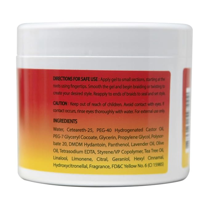 GRIP N GLIDE Braiding Gel Maximum Hold for LOC & Twist - No Flaking, No Whitening, Fast Drying, High Shine, Cool & Refreshing, Long Lasting Hold (5 oz)